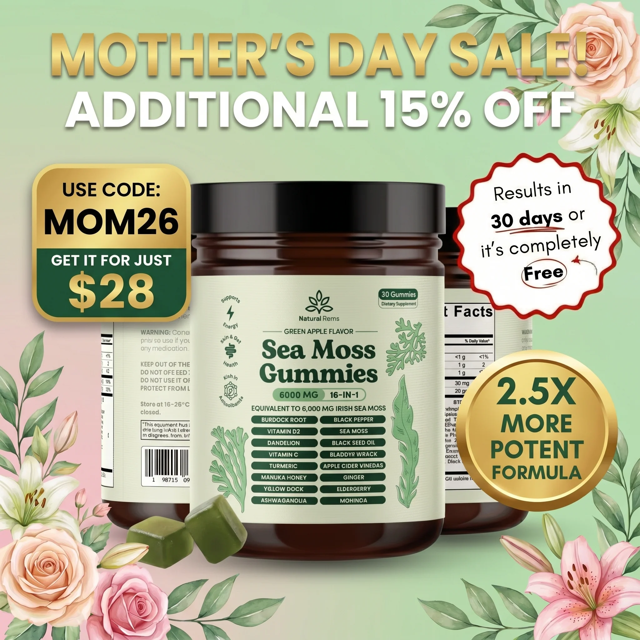 Mother's Day Sale! - Sea Moss 16-In-1 Gummies